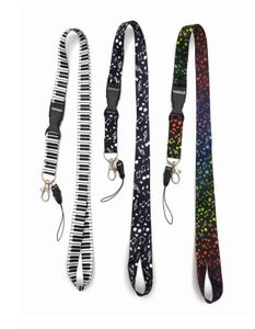 Nuove note musicali Neck Black Lanyard Cellule Phone PDA Holder ID Key Strap Whole5078861