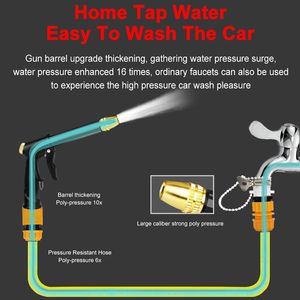 Högtryck sprayvattenpistol tvätt trädgårdsvatten slang munstycke sprinkler bil rengöring tvättverktygssatser auto tvättmaskin vapen