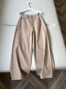 Женские джинсы 2024 Женская мода Свободная обычная цветная хлопковая хаки 1012