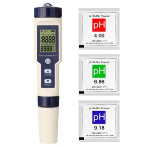 Vattenkvalitetstestverktyg pH salthalt Totalt upplöst fasta ämnen EC Temperatur Dricksvatten Akvarium Hydroponics Test Pen Mätare