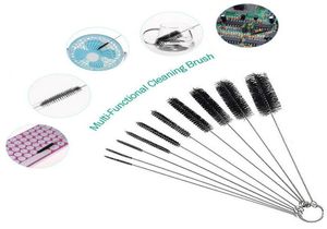10pcs Drinking Straws Cleaning Brushes Set Nylon Pipe Tube For Bottle Keyboards Jewelry Stainless Steel Handle Clean Brush Tools B9839820