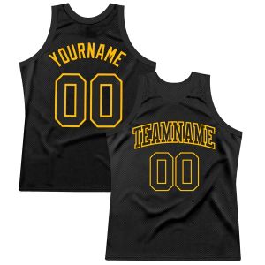 Anpassad svart gammal guld-teal autentisk throwback basketboll tröja tank tops för män tröja personlvisade sy team unisex topp