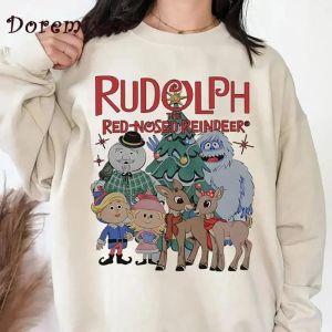 Rudolph The Red Nosed Toneinteer Women Pullover Sweatshirt長袖スポーツ女性特大のパーカーかわいいクリスマスパーカー