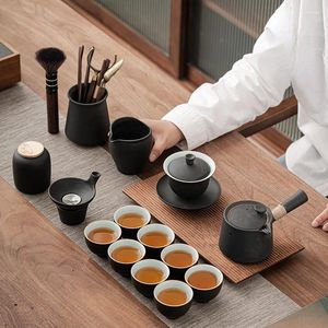 Conjuntos de teaware Cerâmica Conjunto de chá chinês Serviço de luxo Viagem artesanal sala de estar portátil Presente TETERAS Produtos domésticos 50