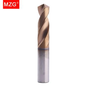 MZG 1PC 카바이드 드릴 비트 HRC50 스트레이트 정강기 0.6mm-13.0mm 텅스텐 스틸 CNC 금속 구멍 가공 드릴링 도구