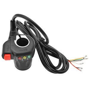 36V/48V Ebike Twist Throttle Handle Right and Left Electric Bike Handlebar Throttle Grip with Battery Indicator Power Switch