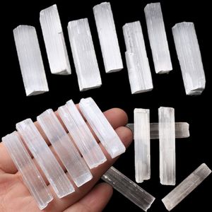 Natural White Irregular Reiki Mineral Specimen Healing Crystal Wand DIY Jewelry Pendant Making Stone Selenite Gypsum Sticks