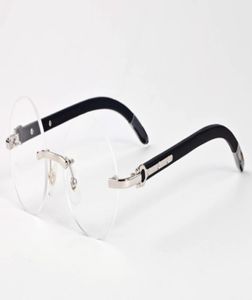 schwarze Büffelhornbrille Mode Sportmenschen Sonnenbrille für Männer rund um Kreislinsen Holz Rahmen Brillen Frauen randlose Sonnenbrille9990579