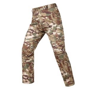 Pants Shark Skin Soft Shell Tactical Military Uniform Multicam Camouflage Pants Men Windproof Waterproof Fleece Caza Hunting Clothing