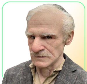 Party Masks Old Man Scary Cosplay Full Head Latex Halloween Funny Helmet Real8013697