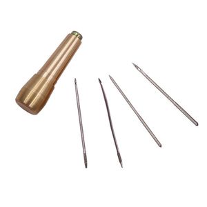 Copper Awl Kit Leather Sewing Canvas Tent Shoes Sewing Awl Tapered Tools Leather Craft Needle Kit Repairing Tool Hand Stitching