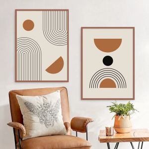 Resumo Boho Matisse Linha branca preta Arte moderna HD Painting Poster Postins Fotos Fotos Decoração de interiores da sala de estar