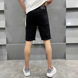 Men's Jeans Designer 5-point jeans mens underwear slim fit elastic brand men's youth black and white pants 8LBU