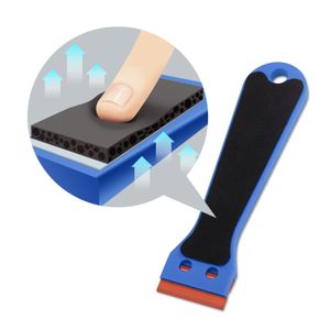 EHDIS 2pcs Plastic Razor Scraper Window Tint Vinyl Car Squeegee Adhesive Film Sticker Glue Remover Tool With 100pcs Spare Blades