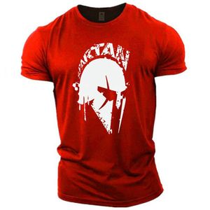 Vintage Men's T-shirt Spartan Print 3D T-shirts Summer Short Sleeve Tops Personlighet Streetwear Overdized Tee Shirt Men kläder
