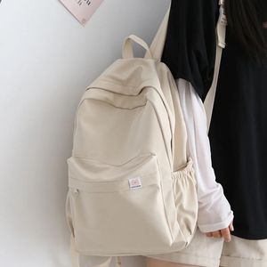 Wodoodporne nylonowe plecak żeńskie torebki turystyczne plecaki szkolne dla nastoletnich dziewcząt solidny kolor bookbag mochila 240328