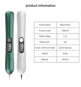 LCD Laser Plasma Pen Mole Remoção de Freckle Máquina de instrumentos de beleza de beleza Máquina de defeito escuro Removedor de tags de pele escura Ferramenta 9 Nível com 3891818