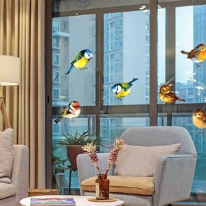 Naklejki okienne 6pcs Decor Home Anti-Collision Zapobiegaj ostrzeżeniu ptaków Film Film Hummingbird Malowanie naklejki szklane naklejka