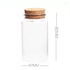 Dekorativa figurer 2st 47 80mm 100 ml Glassbehållare Jar Decor Mason Message Injektionsflaskor stora flaskburkar DIY Cork Stopper Ornament