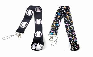 Anime NoFace man Cartoon Lanyards Badge Holder Keychain ID Card Pass Gym Mobile Badges Holders Lanyard Key Holder for Bags Wallet1680056