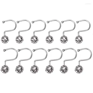 Shower Curtains ABSF Curtain Hooks Rings Set Of 12 Decor Metal Rustproof For Bathroom
