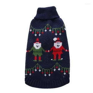 Hundkläder Jumpers Jul Turtleneck tröja Knitwear Holiday Sweaters Winter Warm Clothes For Dogs and Cats