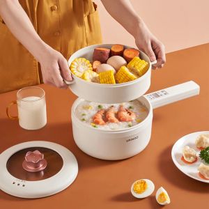 Multicookers 1.6L Electric Gotar Pan Portable Multicooker Rice Kakotarnik ceramiczny wkładka elektryczna patelnia Smażona patelnia z parowcem 220V