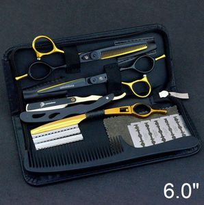 6Quot Barbers Hair Cutting Sacisors Japan Stainless Steel Hairdressing Sacissors Kit Salon Tools Barber Thinning Shears Hairstyli5657408