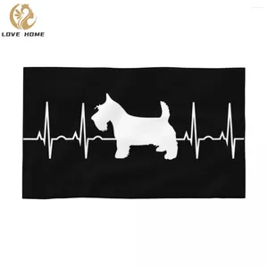 Handduk Scottish Terrier Dog Heartbeat Cotton Scottie Beach Pool Bath Handdukar