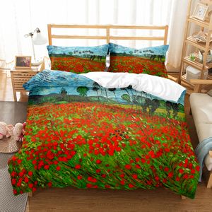 Van Gogh Ölmalerei Bettdecke Cover Set Kunstmaler Muster Polyester Bettdecke Cover König Queen Size für Männer Frauen Bettwäsche Set Set