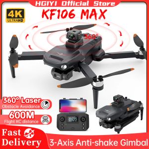 Дроны Hgiyi KF106 Max Drone 4K Профилирование GPS с HD -камерой 2.4G Wi -Fi KF106 3AXIS GIMBAL Бесстраночный мотор RC RC Quadcopter против KF102