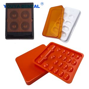 4/8/19 Holes Dental Small Shading Light Box Resin Dentist Material Teeth Shading Veneer Storage Box Color Toning Case Dentistry