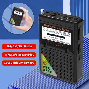 Odtwarzacze Portable Full Band Radio Mini FM/AM/SW Odbiornik TF/USB MP3 Muzyka z 3,5 mm Jack Wysoka czułość Radio