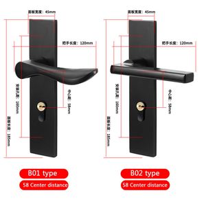 Aluminum Alloy Apartment Door Locks Bedroom Anti-theft Door Handles Locks Modern High-quality Furniture Hardware Accessories