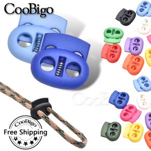 100pcs Plastic Spring Cord Lock Rope Stopper Paracord Toggle Clip Shoes Lace Blocker Clamp Lanyard Retainer Free Shipping