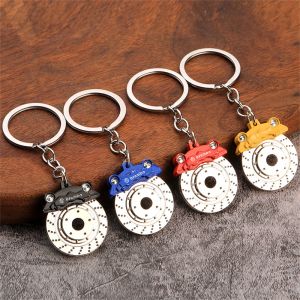 Creative Wheel Rim Keychain Metal Racing Brake Disc Keyring Car Motorcycle Chain Chain Chain Sulir Gifra Pingente de Buckle Saco