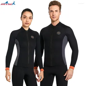 Women's Swimwear Men Wetsuit Top 3MM Neoprene Long-sleeved Split Warm Jacket Snorkeling Winter Swimming Diving Suit Sauna