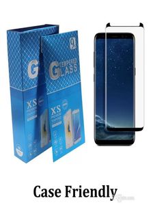 2022 Case Friendly Tempered Glass 3D gebogener Pop -up -Bildschirmschutz für Samsung Galaxy S22 Hinweis 20 Ultra 10 9 8 S7 Edge S8 S9 S7975452