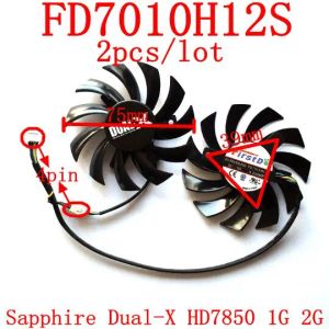 Cooling Free Shipping 2pcs/lot Firstd FD7010H12S 4PIN DC12V 0.35A 75mm 39X39X39mm For Sapphire DualX HD7850 1G 2G graphics card fan