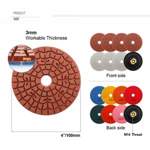 Shdiatool diamantslipning skivpoleringsplatta lyckosam molntyp metallharts Vit bindning slipning våt med 1 st gummi backer