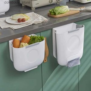 Waste Bins 6/10L Foldable Trash Can For Kitchen Hanin Trash Bin Cabinet Door Wall Mounted arbae Bucket Recyclable Waste Bin Kitchen L49