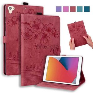 Tablet PC Cases Bags For iPad 9th Generation Case Embossed Flower Wallet Tablet Funda For iPad 10.2 9.7 Case For iPad 9 8 7 6 5 th Gen Air 1 2 Girls 240411