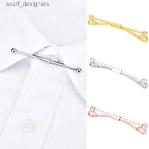 Tie Clips Tie Clip Fashionable Mens Tie Metal Color Simple Bar Buckle Practical Tie Pin Mens Necklace Neck Clip Accessories Y240411