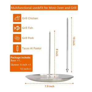 Barbecue Grilling Rack Chicken Roaster Rack med Bowl Beer Can Turkey Roaster BBQ Grill Stand Holder Tray Fish Vertical Spett