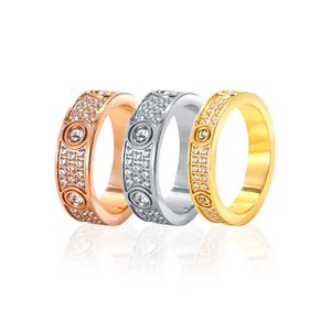 Projektant Charm Carter Ring Full Sky Star 18K Gold para śrubokręta tytanowa stalowa diamentowa miłość