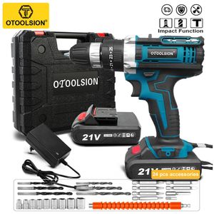 21 V Impact Cordless Schraubendreher 1600 U / min Hochgeschwindigkeitsbohrer wiederaufladbarer Batteriebohrer Haushaltsstromwerkzeuge mit Bits 240407