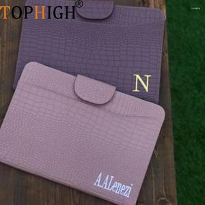 Kvällspåsar Anpassade bokstäver Note Pad Case Bag For Women 2024 Fashion File Holder High Quality Business Cover iPad Folder Sell