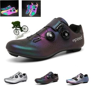 Misfärgade cykelskor MTB Sneaker Man Mountain Bike SPD Cleats Road Cykel Cykel Sport Utomhus Training Cycle Sneakers Footwear2699491