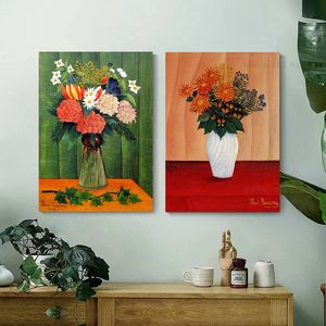 Henri Rousseau Classic Vaso of Flowers Poster Bouquet de Flowers Pintura Pintura Arte da parede Fotos Modern