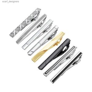 Tie Clips New Tie Clip Daily OL Style Business Suit Mens Gold Silver-color Fashion Simple Clips Wedding Ties Accessories Gift for Men Y240411